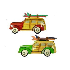 Woodie Red and Green Set C Tiki Deck Bar Refrigerator Frig Magnet Set of 2